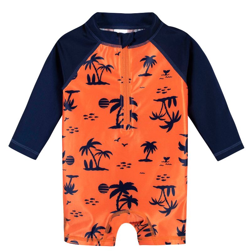 Gerber Baby and Toddler Boys' Long Sleeved Rashguard One Piece Swimsuit