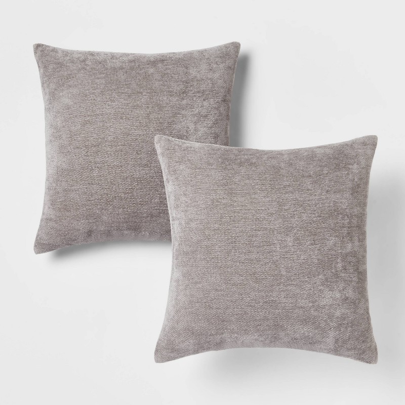 2pk Chenille Throw Pillows