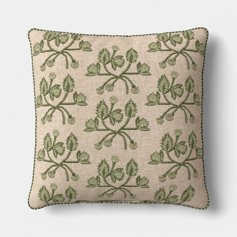 Embroidered Vine Pillow