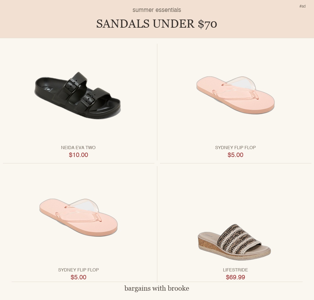 summer sandals under $70