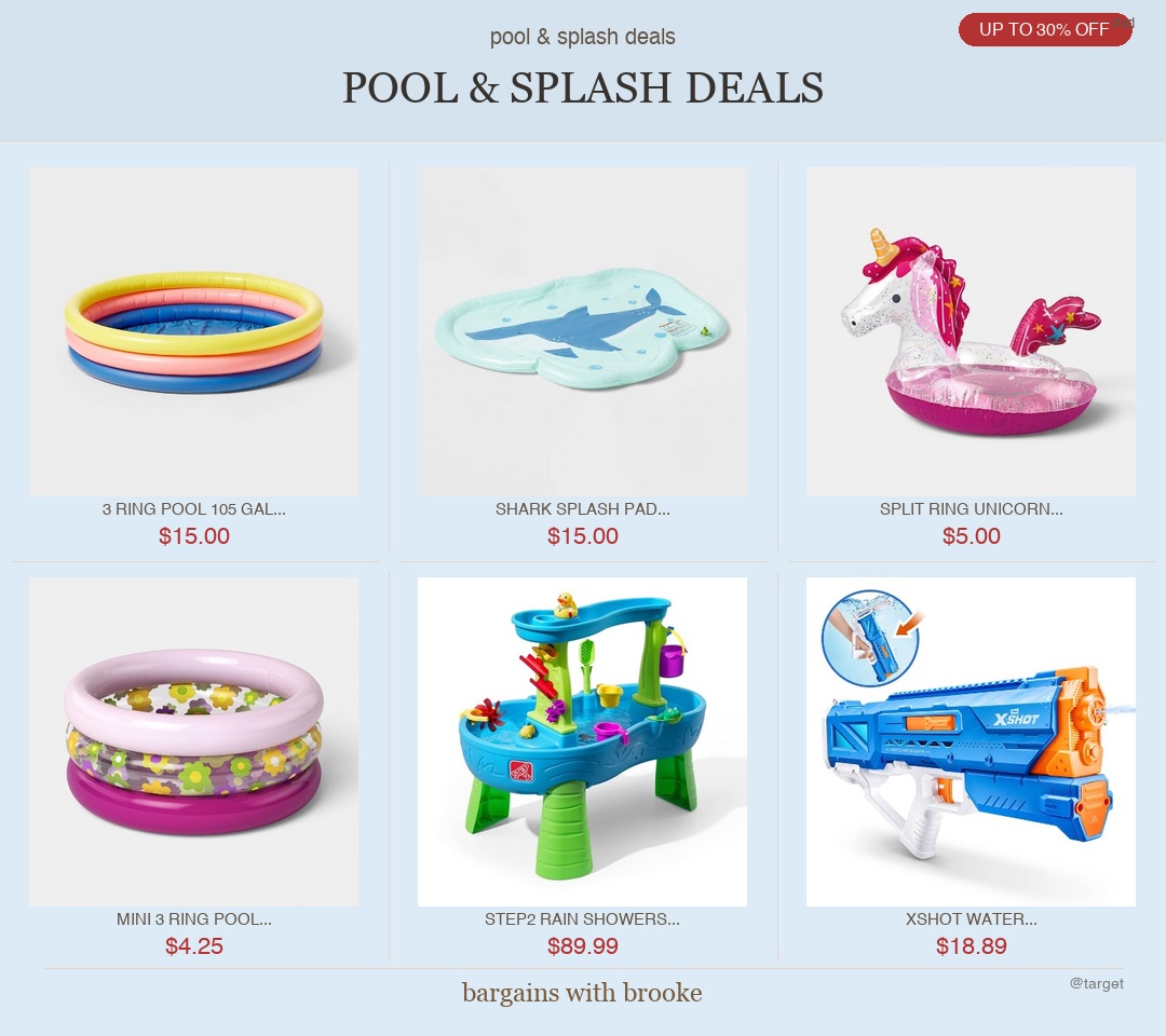pool and splash deals up to 30% off at target