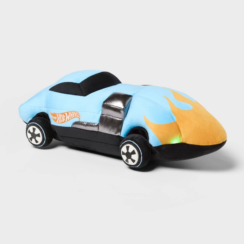 Hot Wheels Retro Light Up Car Plush Pillow Blue