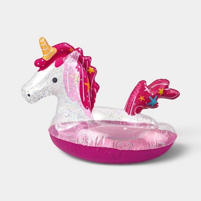 Split Ring Unicorn Glitter Novelty Float - Sun Squad Pink