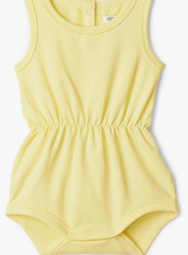 Baby French Terry Romper - Light Yellow