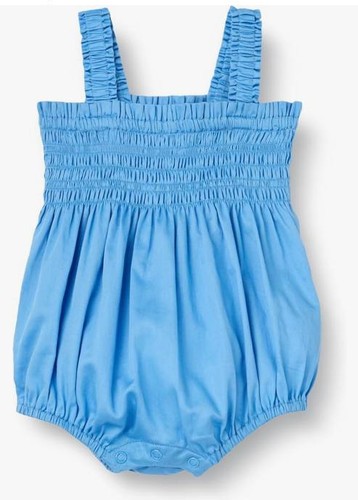 Woven Ruffle Romper - Blue