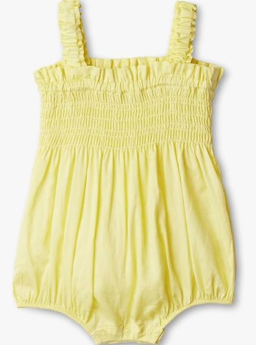 Woven Ruffle Romper - Light Yellow