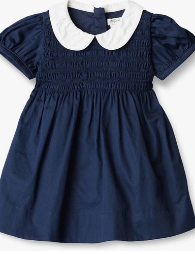 Cotton Sateen Dress - Navy