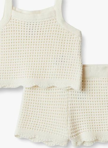 Girls' Cotton Crochet Set - Ivory