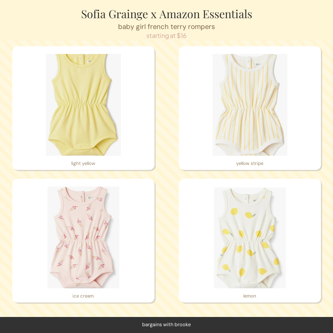 sofia grainge baby french terry rompers