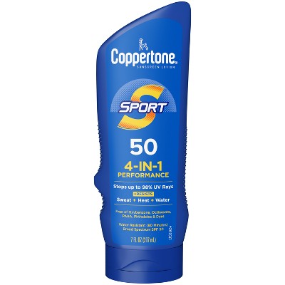 Coppertone Sport Sunscreen Lotion - SPF 50 - 7 fl oz: Paraben-Free Whole Body Protection, Scented Formula