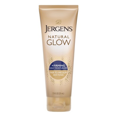 Jergens Glow Skin Firming Daily Moisturizer + Sunless Self Tanning Body Lotion - Fair to Medium - 7.5 fl oz