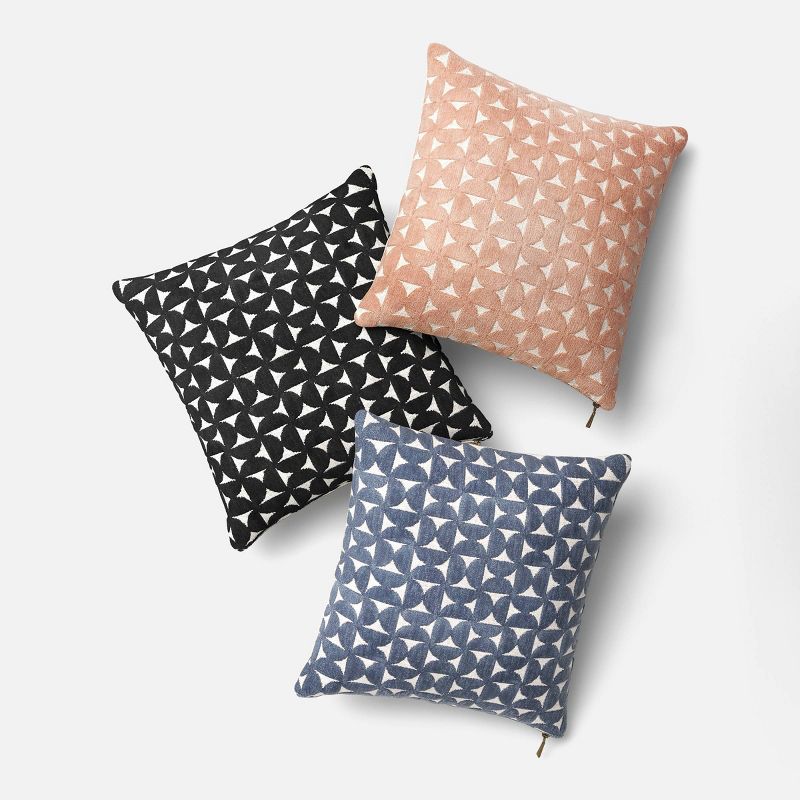 Velvet Jacquard Geo Throw Pillow Blush