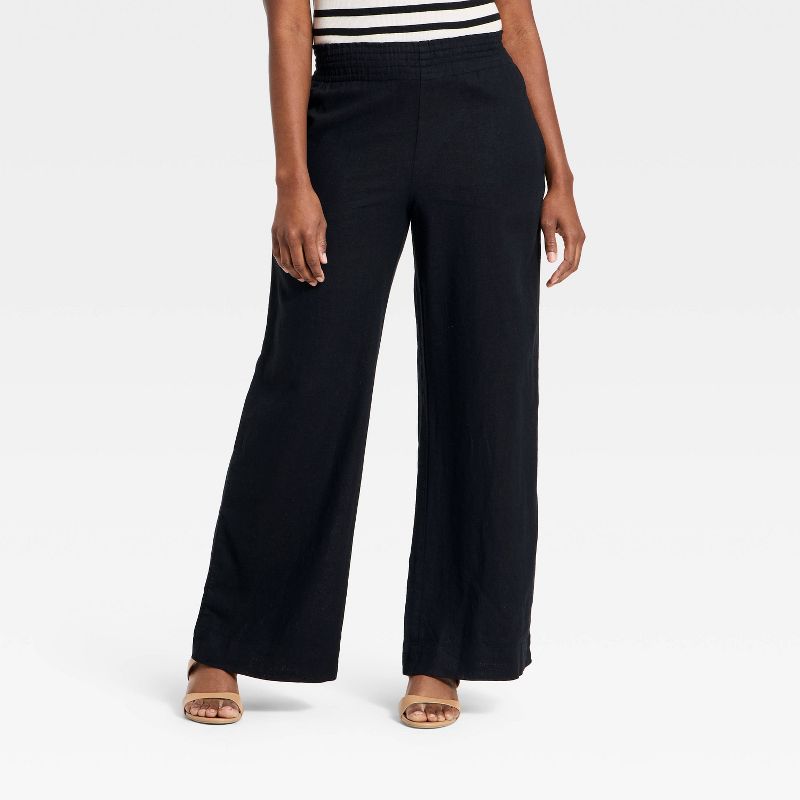 Wide Leg Linen Pants - Cream