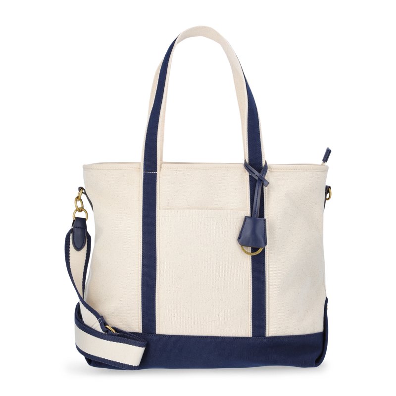 Free Assembly Medium Canvas Tote - Natural/Navy